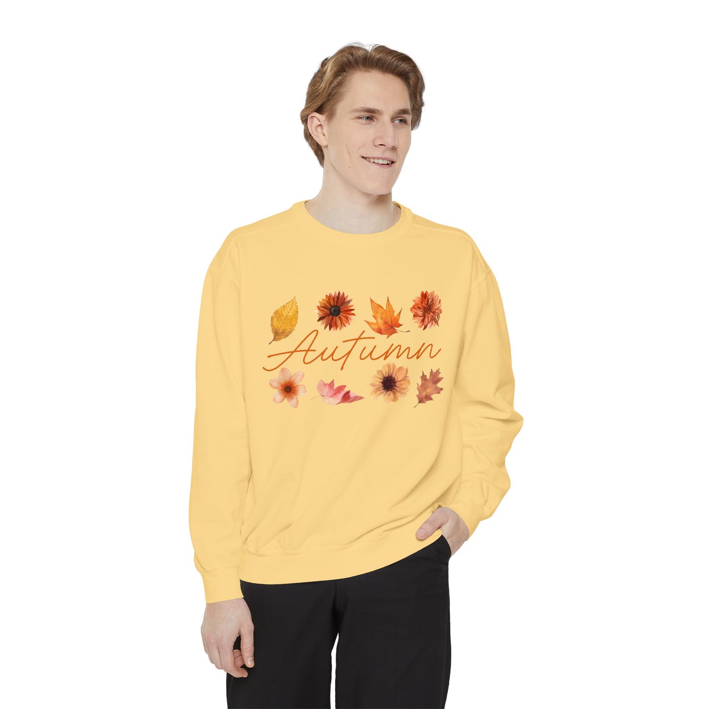 Autumn Floral Unisex Sweatshirt, Cozy Fall Apparel, Perfect for Thanksgiving, Gift Idea for Her or Him, Casual Layering