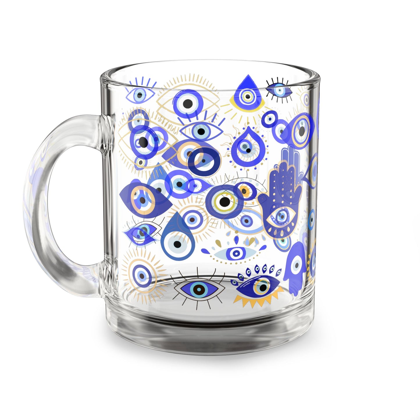 Evil Eye Glass Mug, 10oz