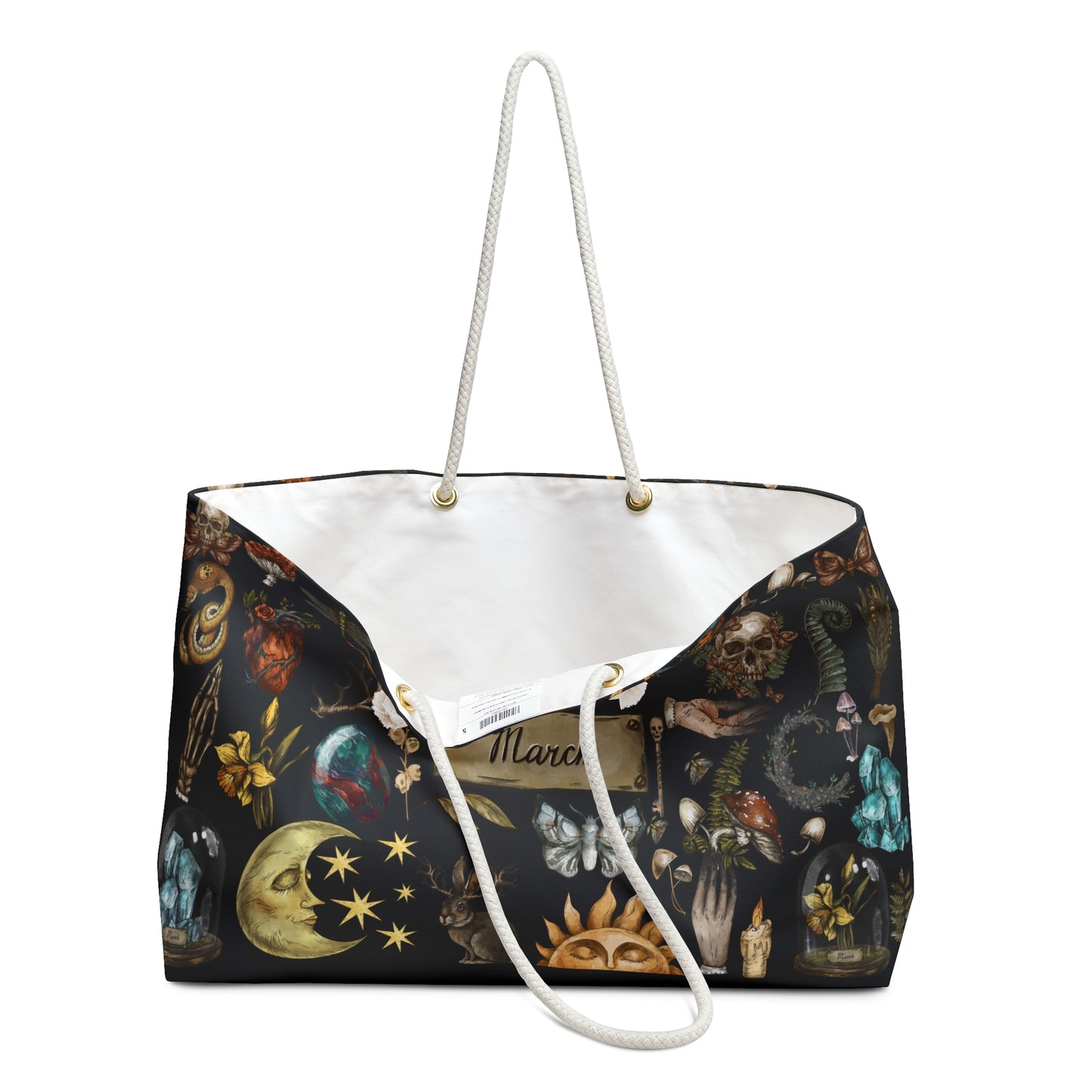 Witchy March Birthstone and Birth Flower Weekender Bag