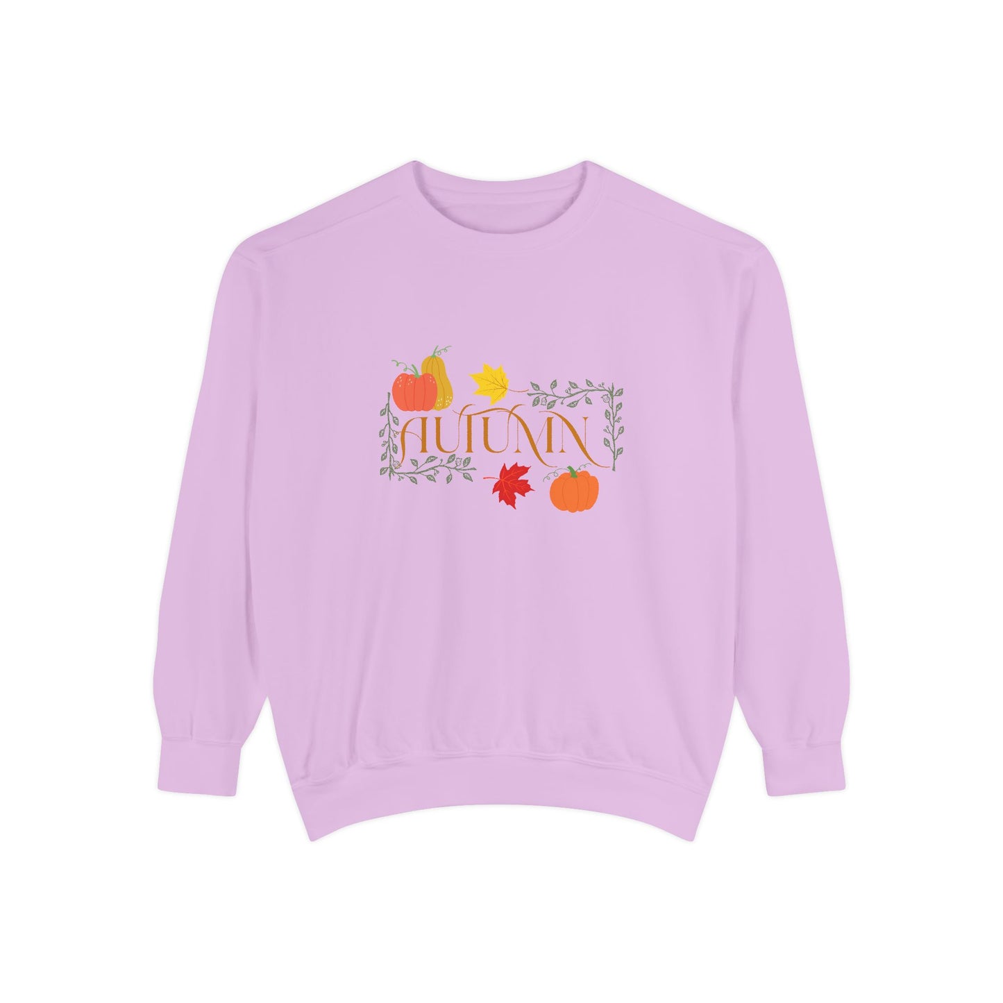 Cozy Autumn Sweatshirt - Unisex Garment-Dyed with Fall Design