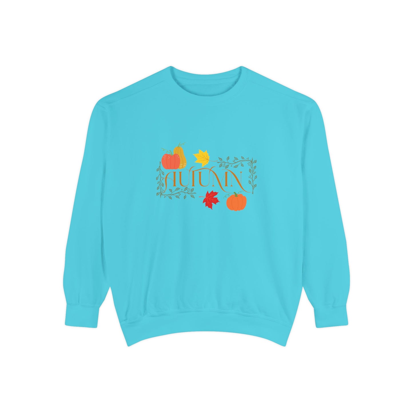 Cozy Autumn Sweatshirt - Unisex Garment-Dyed with Fall Design
