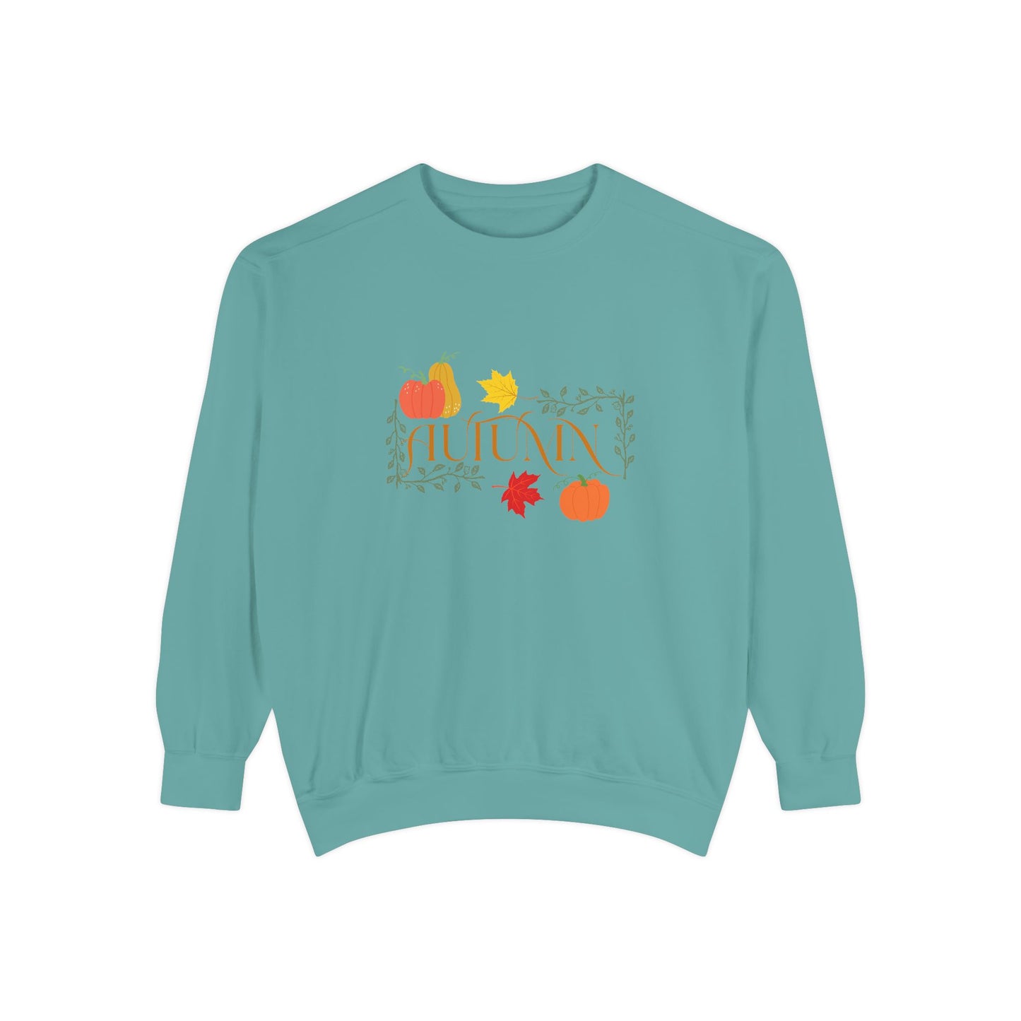 Cozy Autumn Sweatshirt - Unisex Garment-Dyed with Fall Design