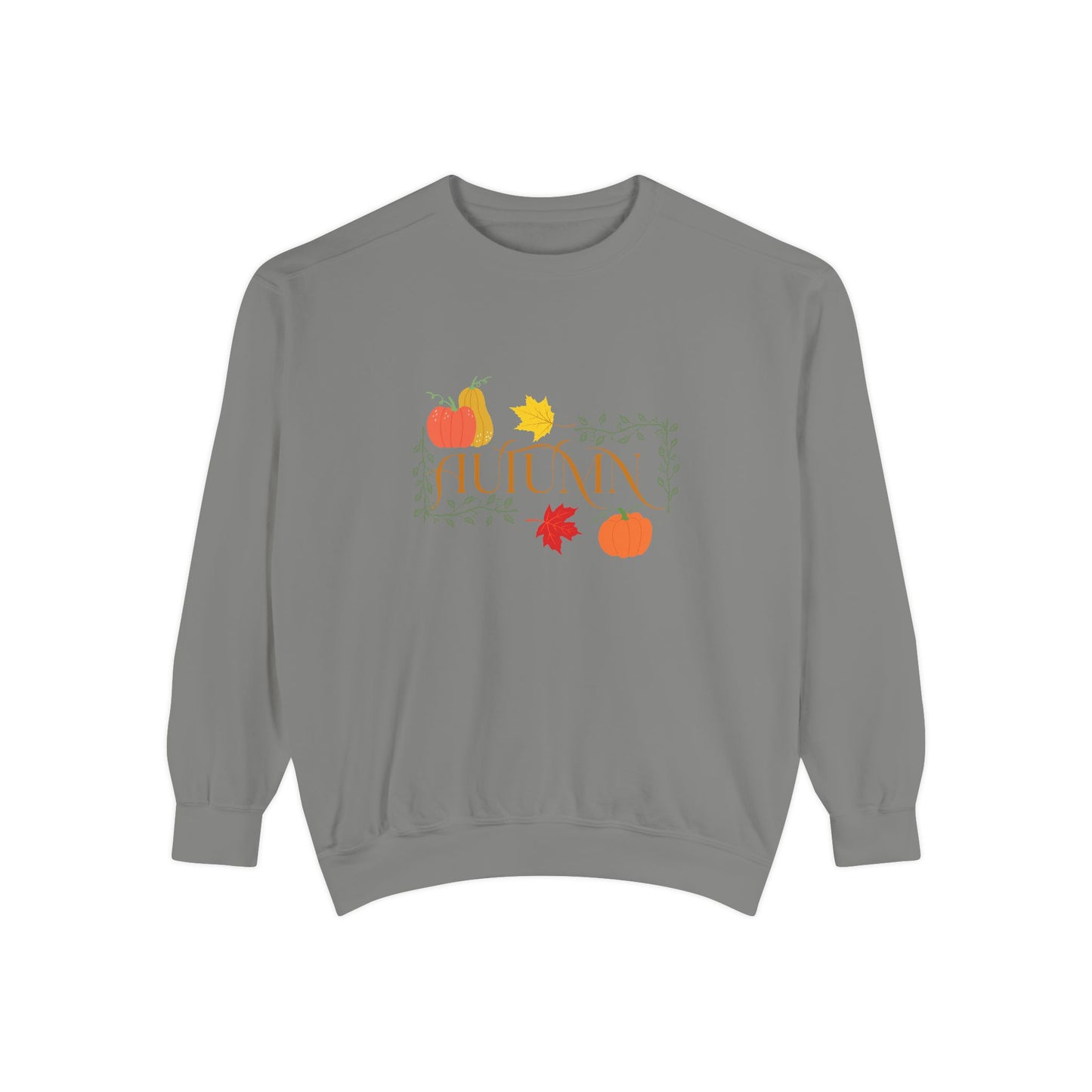 Cozy Autumn Sweatshirt - Unisex Garment-Dyed with Fall Design